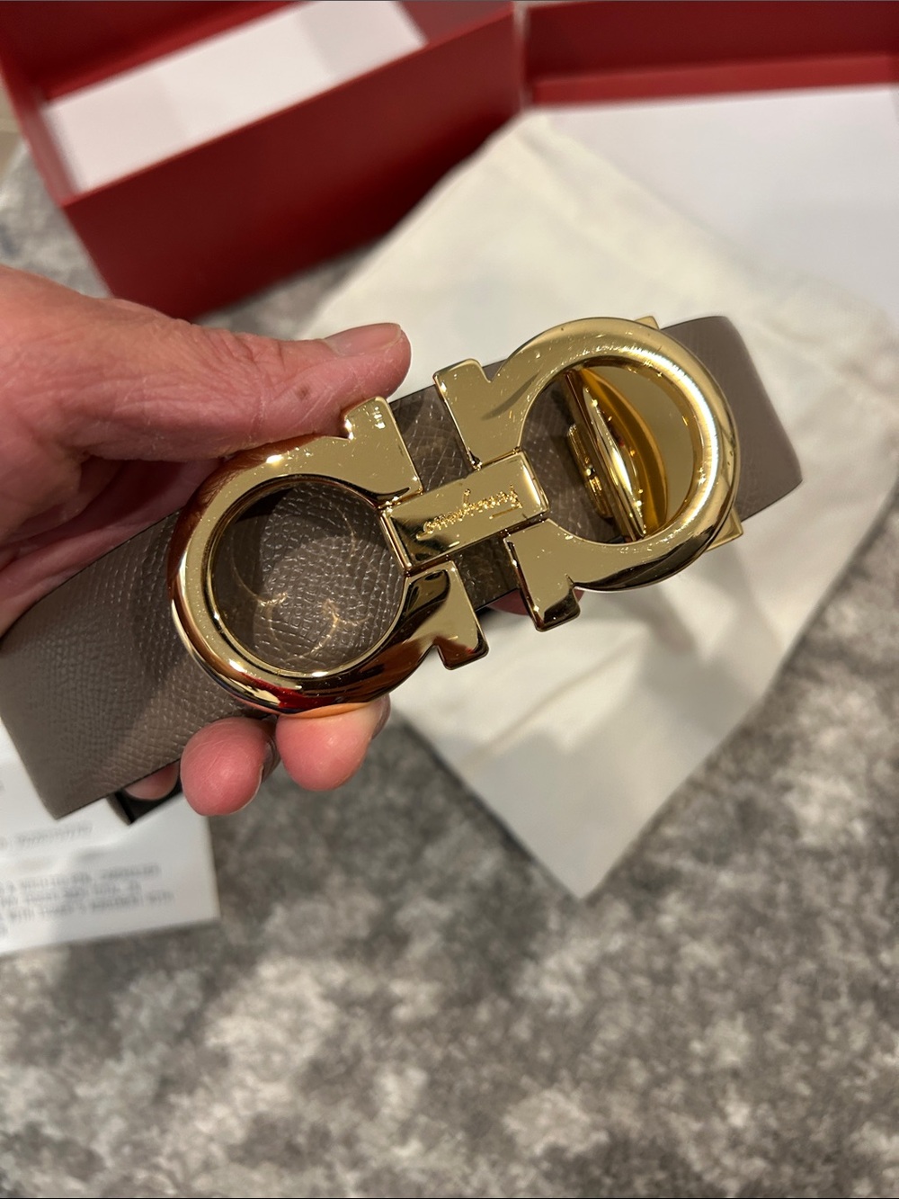 EUC Salvatore Ferragamo reversible belt size XS
